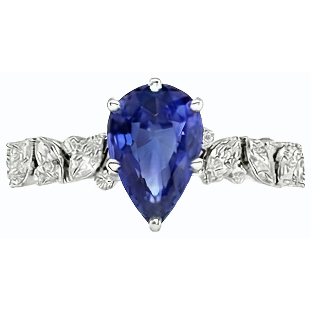 Edelsteinschmuck Blauer Saphir Ring Marquise & Runde Natürlicher Diamant ( nicht im Labor gezüchtet )en 3 Karat