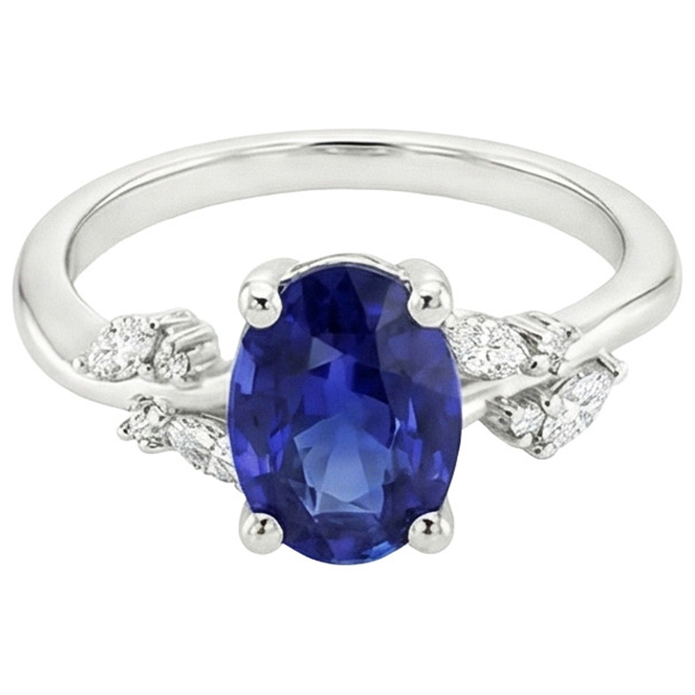 echter oval diamant 4.50Karat ring Draufsicht