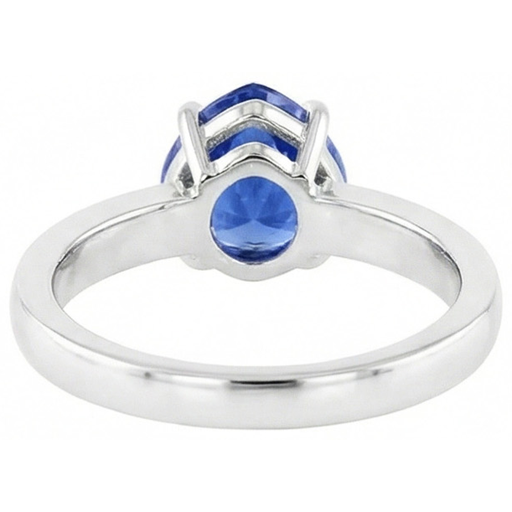 Edelsteinschmuck Trillion Saphir Ring bündige Fassung 2 Karat