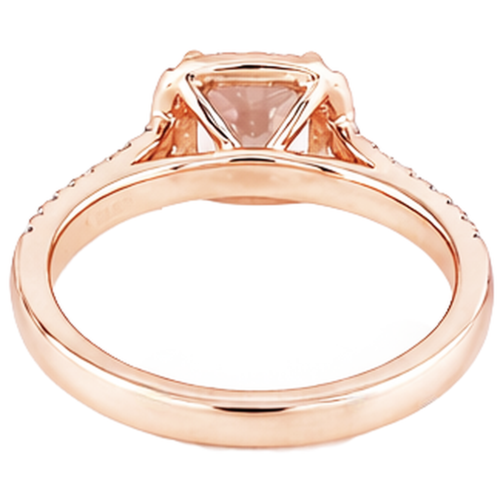 Ehering Morganit und Aus der Erde Abgebauter Natürlicher Diamanten 15.75 Kt 14K Roségold