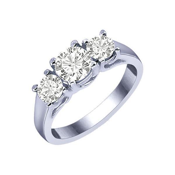 Ehering mit rundem Echt Diamanten, 1,80 Karat, Weißgold 14K