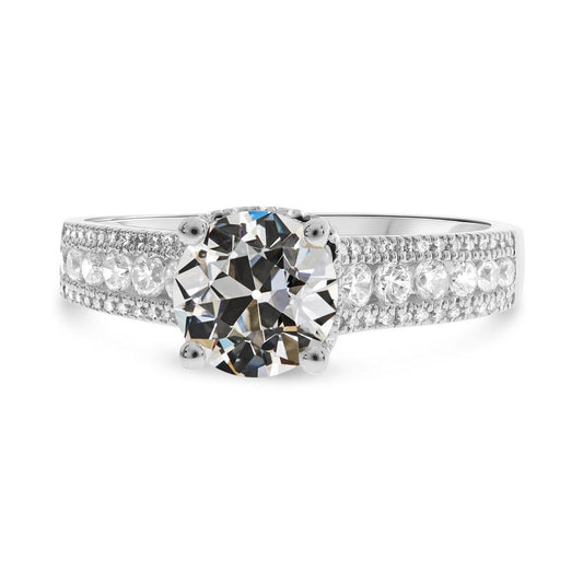 Ehering runder Altschliff Echt Diamant Krappenset Schmuck 5.50 Karat