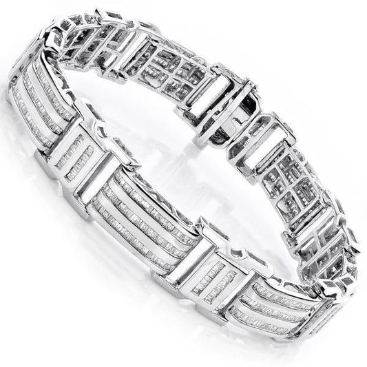 Einzigartiges Herrenarmband Baguette-Echt Diamant