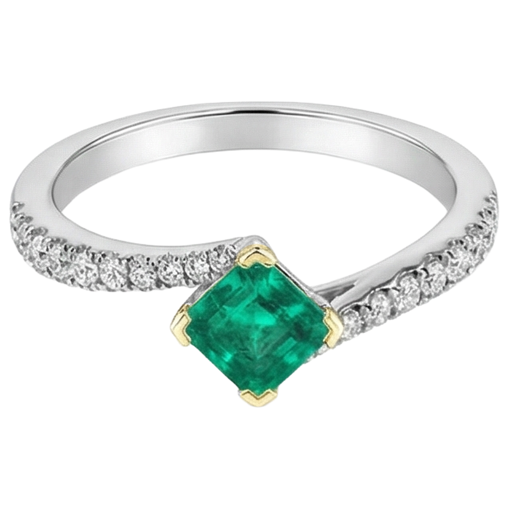 Kunstvoller Schmuckstein-Ring 2 Karat – Schrägansicht