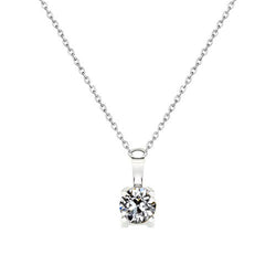 Naturreiner Edler Diamant Anhänger-Halskette – 14K Weißgold 1