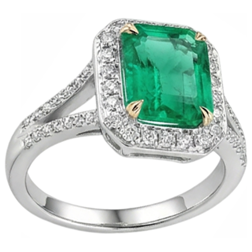 Funkelnder Edelstein-Ring 2 Karat – Profilansicht