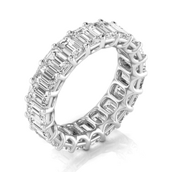 Treppen-Schliff Diamant Eternity Band in 14K Weißgold – 6,60