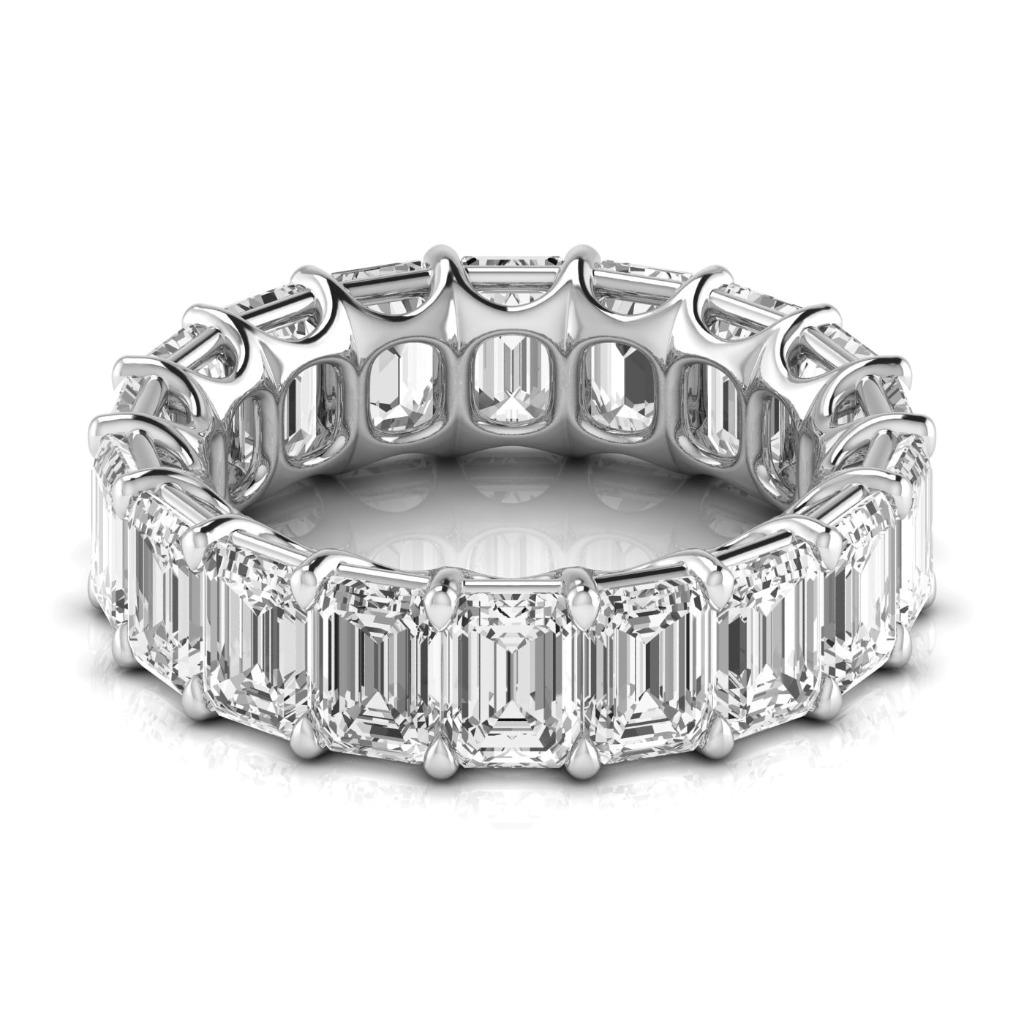 Diamant Eternity Band 9 Karat 14K Weißgold – Frontansicht