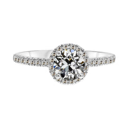 Eleganter Old Mine Cut Edler Diamant Halo-Fassung Ring – 1,50