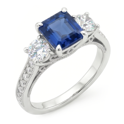 Erdgewonnener Kornblumenblauer Saphir Edelstein-Ring – 14K
