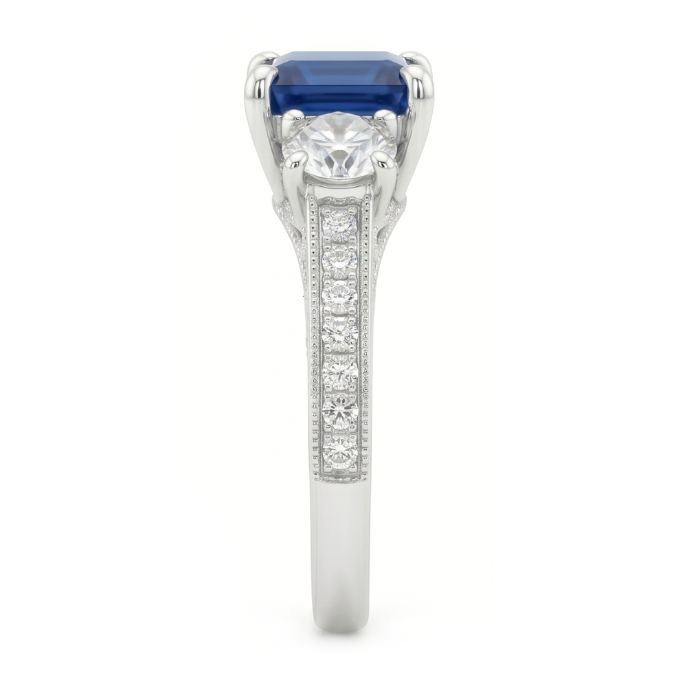Erdgewonnener Kornblumenblauer Saphir Edelstein-Ring – 14K