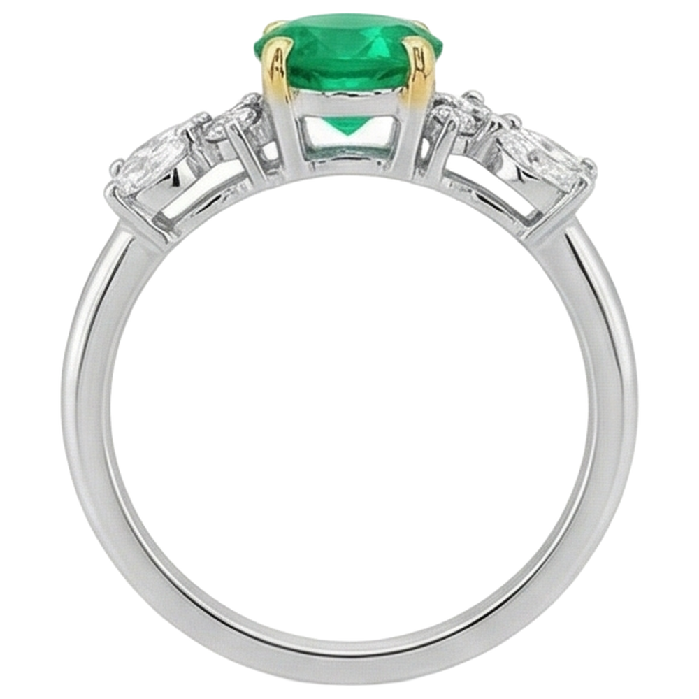 Zeitloser Schmuckstein-Ring 2 Karat – Profilansicht