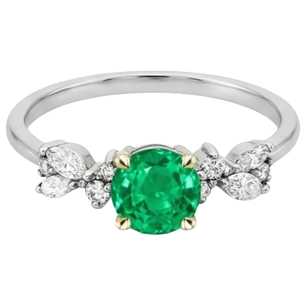 Zeitloser Schmuckstein-Ring 2 Karat – Seitenansicht