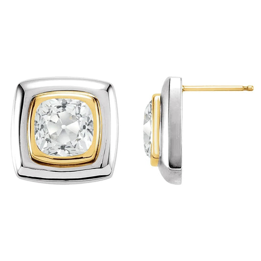 Cushion Brillant Ring in 14 Karat Zweifarbig Gold – Frontansicht