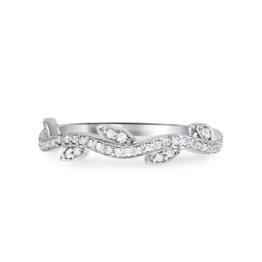 F Vvs1 2 Karat Rundschliff Echt Diamant Ehering 14K Weißgold