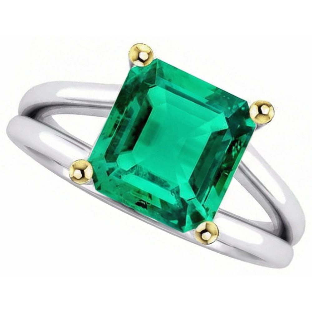 Handgemachter Smaragd Schmuckstein-Ring 5,50 Karat – Frontansicht