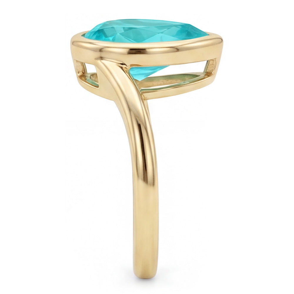 Farbstein-Ring 14 Karat Gelbgold – Paraiba-Turmalin
