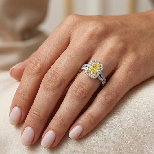 Feiner VVS Fancy Gelber Diamant Schmuck-Ring – 2 Karat 14 Karat