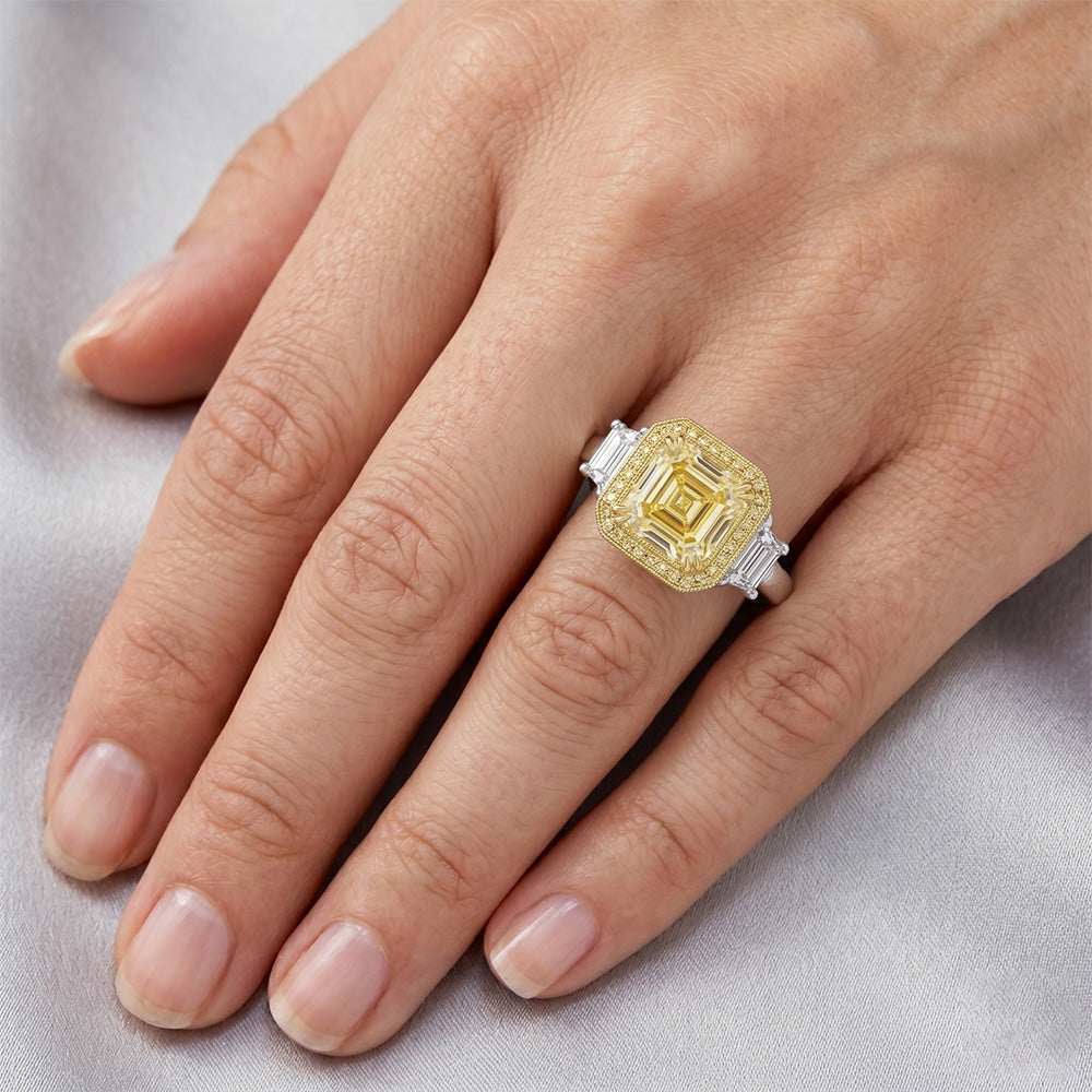 Feiner VVS Fancy Gelber Diamant Schmuck-Ring – 2 Karat Bicolor