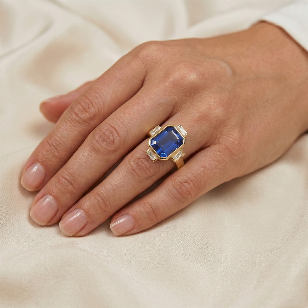 Feiner VVS Reinheit Royalblauer Saphir Schmuckstein-Ring – 4,80