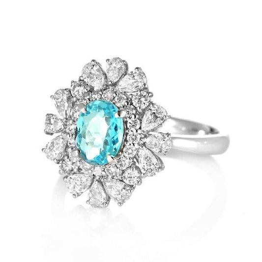 Floraler Halo Paraiba Cocktailring
