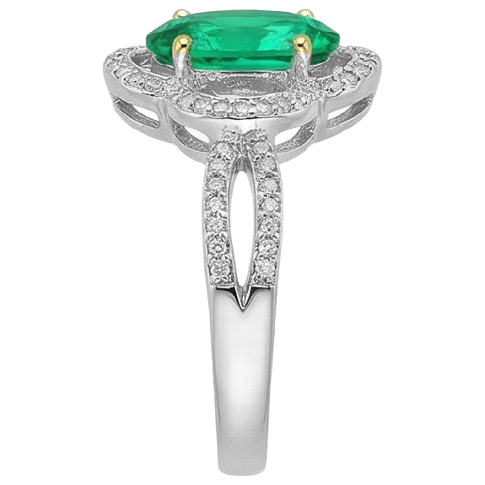 Exquisiter Smaragd Edelstein-Ring 1,50 Karat – Profilansicht