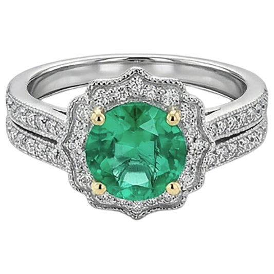 Eleganter Schmuckstein-Ring 2 Karat – Frontansicht