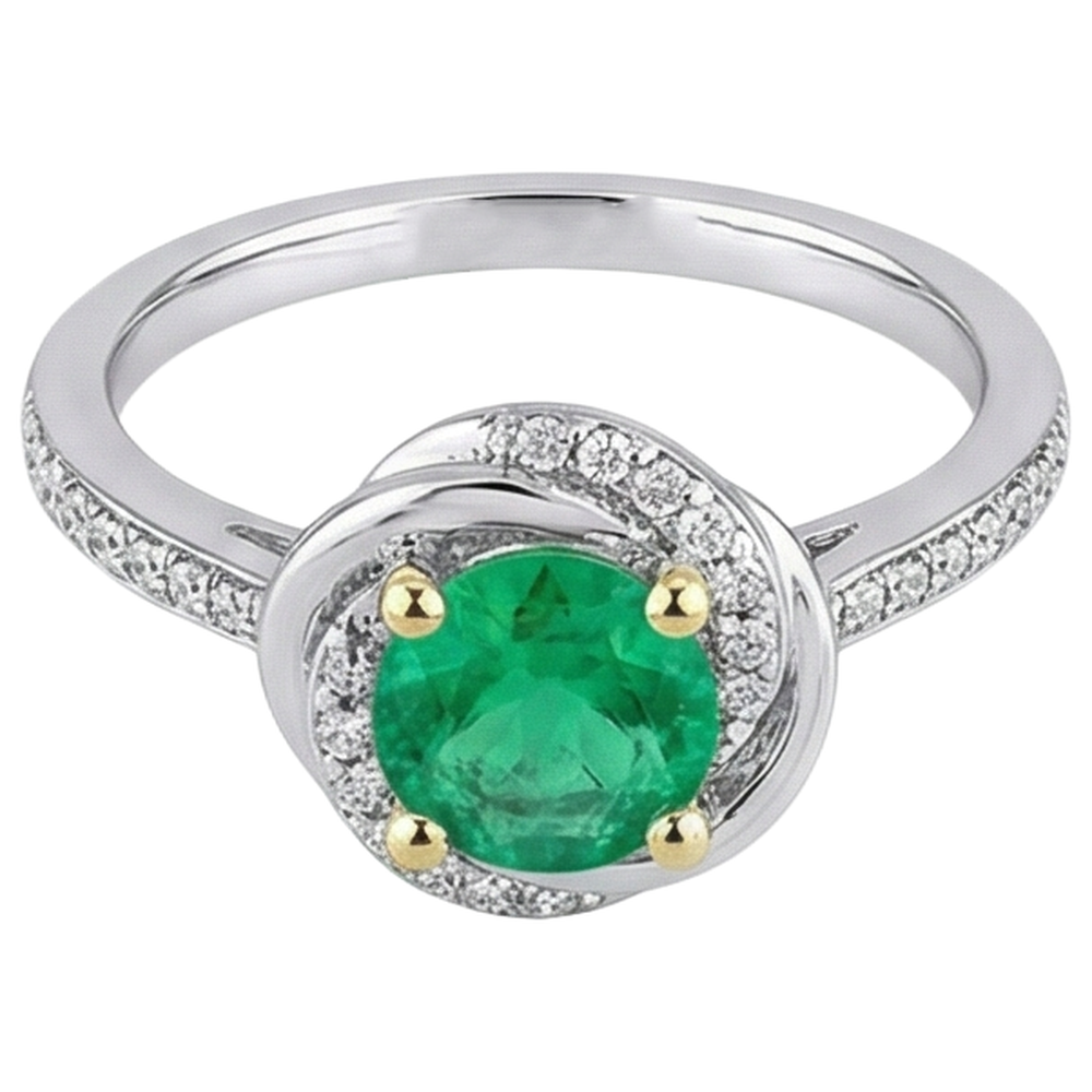 Naturreiner Edler Smaragd Edelstein-Ring – Profilansicht