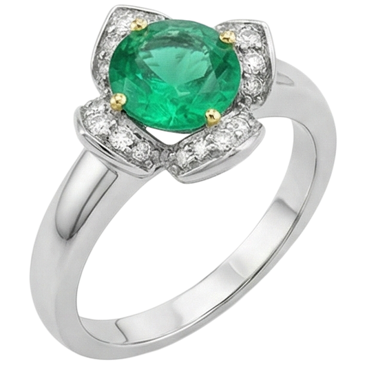 Exquisiter Edler Smaragd Farbstein-Ring 1,50 Karat – Frontansicht