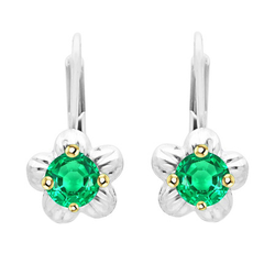 Naturreiner Brillantschliff Smaragd Gemstone Earring – 1 Karat