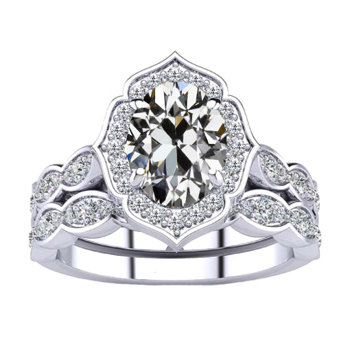 Halo-Verlobungsring 14K Weißgold mit Diamant – Hauptansicht