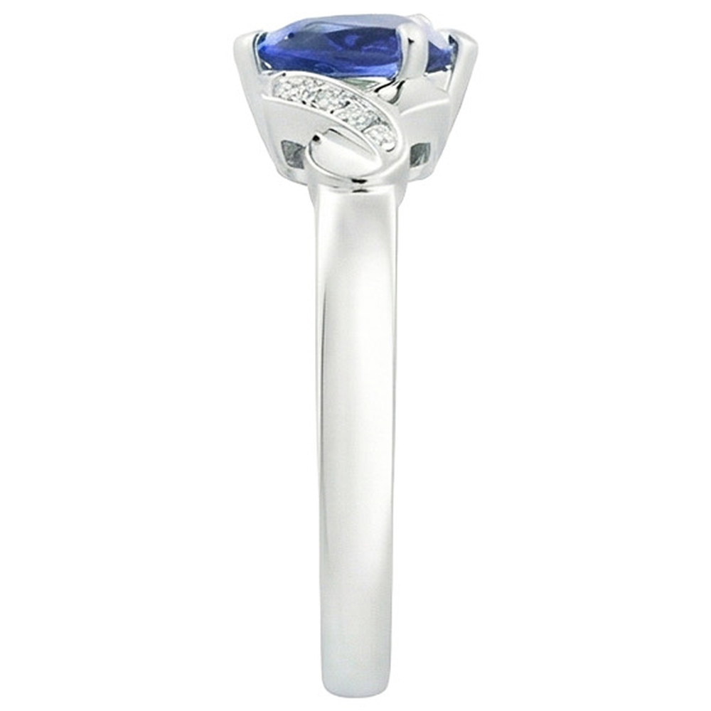 Frauen Aus der Erde Abgebauter Natürlicher Diamantring Herz Blauer Saphir Gold Liebesschmuck 3.25 Karat