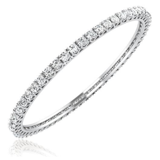 Funkelnd 12 Kt Natürliche Diamanten Damen Armreif Weißgold 14K