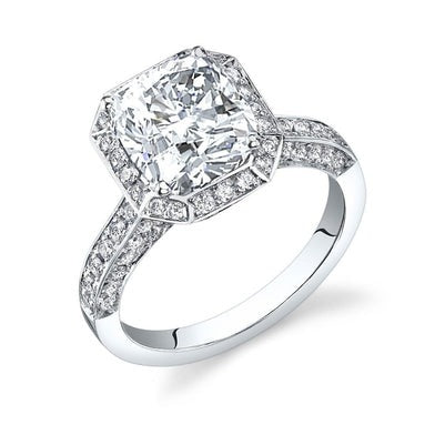 Funkelnd Radiant Cut Echt Aus der Erde Abgebauter Natürlicher Diamant Halo Jubiläumsring 4.30 ct Weißgold 14K