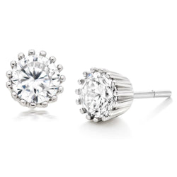 Funkelnd Rundschnitt 3.50 ct Echt Aus der Erde Abgebauter Natürlicher Diamanten Damen Ohrstecker Weißgold