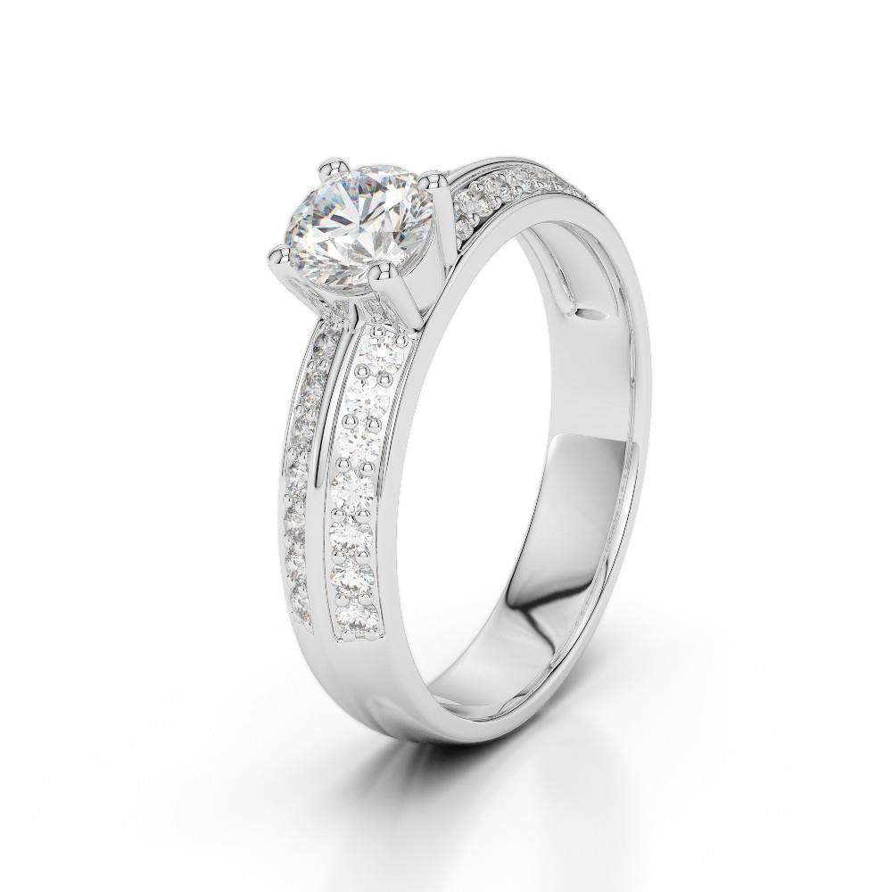 Funkelnde 2.10 ct Echt Diamanten Trauring Krappenset Weißgold 14K
