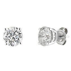 Funkelnde 4.00 ct Natürliche Aus der Erde Abgebauter Natürlicher Diamanten Ohrstecker Gold Weiß 14K