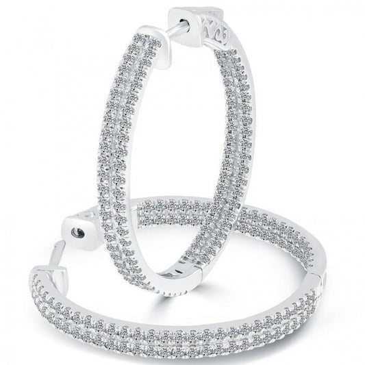 Funkelnde Damen-Ohrringe mit Natürlich Diamanten im Brillantschliff von 4,10 Karat WG 14K
