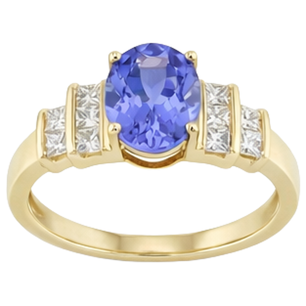 echter oval tansanit 3Karat ring Detailansicht