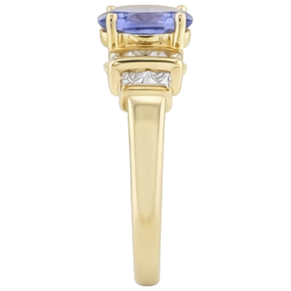 echter oval tansanit 3Karat ring auf Weiß