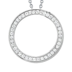 Funkelnde runde Echt Diamant-Anhänger-Halskette ohne Kette 1 Karat WG 14K