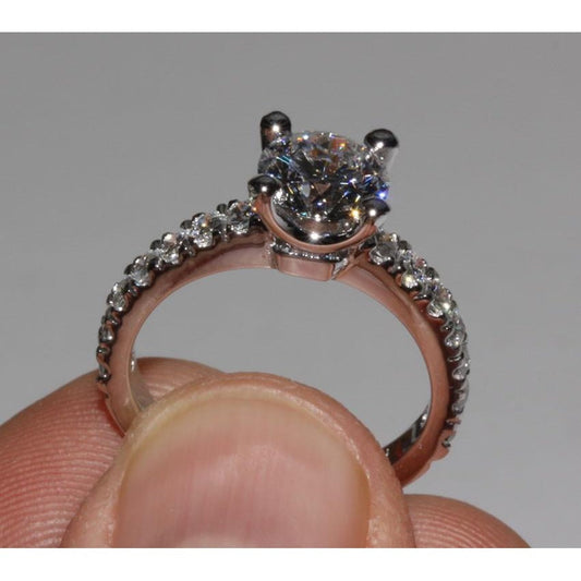 Funkelnde runde Echt Aus der Erde Abgebauter Natürlicher Diamanten 2,76 ct. Verlobungsring Gold Neu