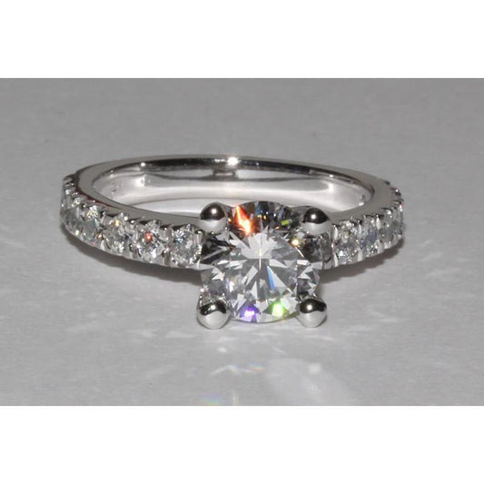 Funkelnde runde Echt Aus der Erde Abgebauter Natürlicher Diamanten 2,76 ct. Verlobungsring Gold Neu