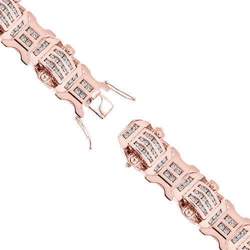 Funkelnde 12 Karat Echt Diamanten Herrenarmband Roségold 14K