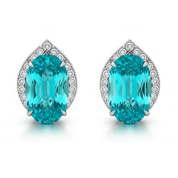 Funkelnde Paraiba-Ohrringe aus Weißgold 2,70 ct