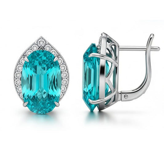 Funkelnde Paraiba-Ohrringe aus Weißgold 2,70 ct