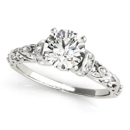 Funkelnder 3 Karat Echt Diamanten Antik-Aussehen Ring Neu Weißgold 14K