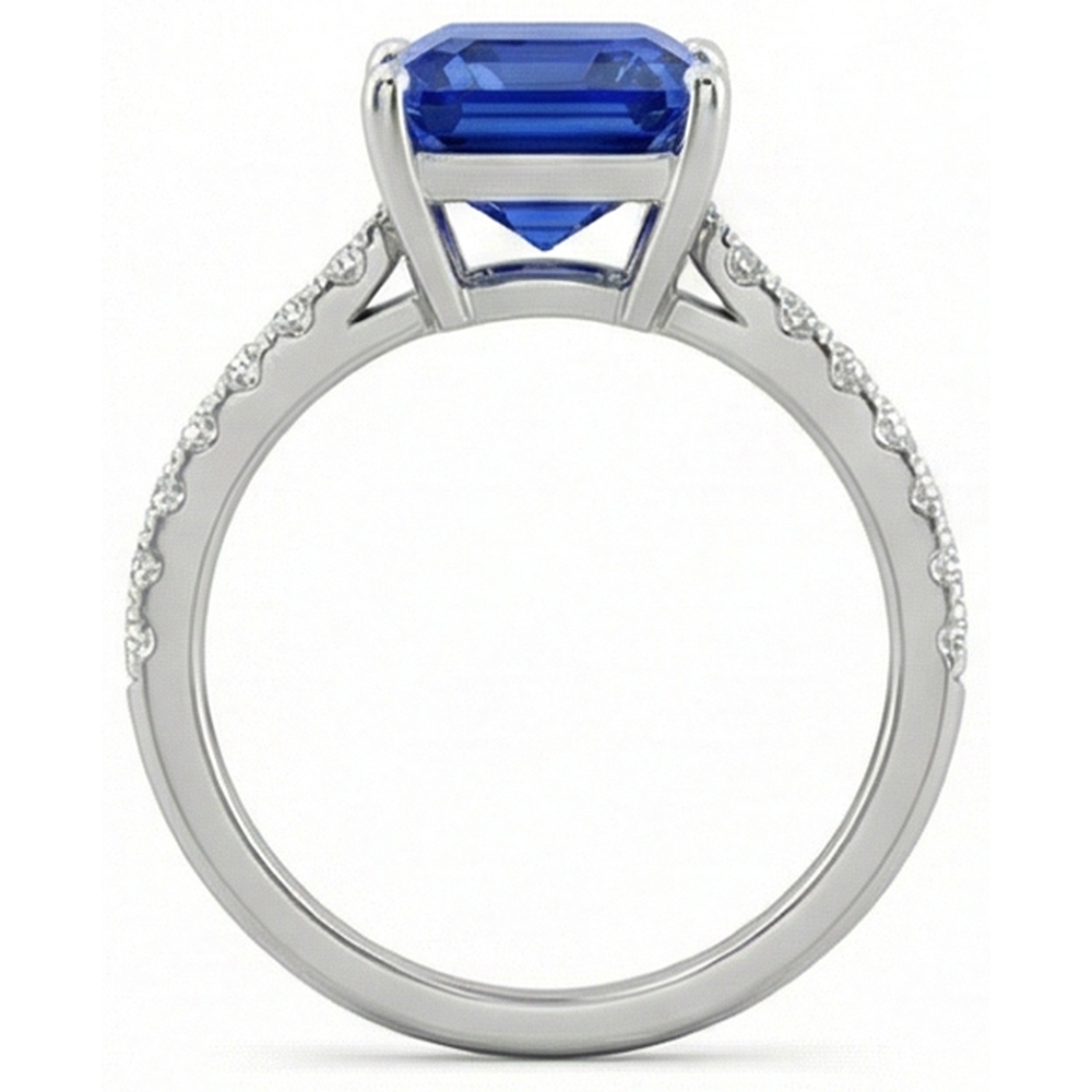 echter radiant diamant 3Karat ring Profilansicht