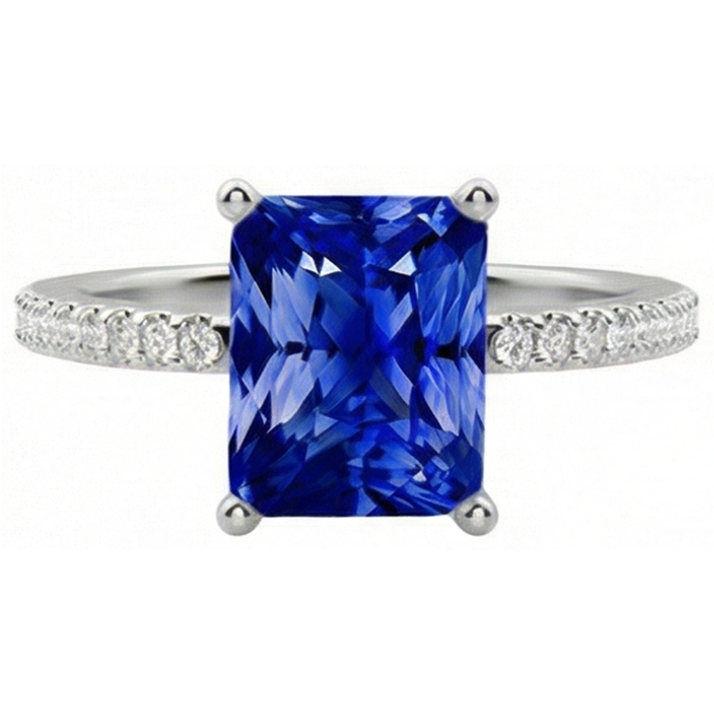 echter radiant diamant 3Karat ring Seitenansicht