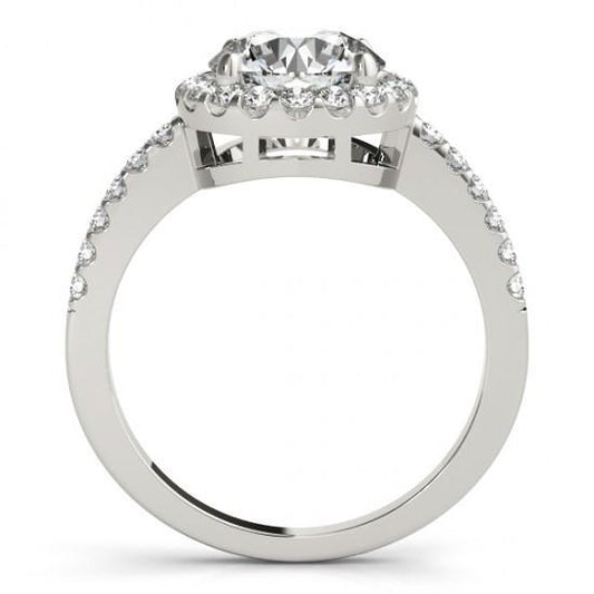 Funkelnder Halo runder Echt Diamant-Verlobungsring 2.50 Karat WG 14K